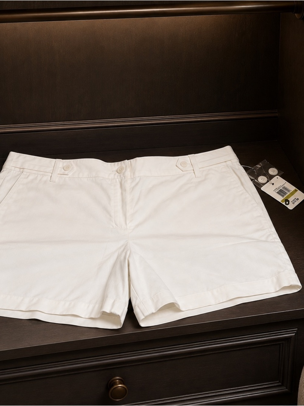 Women's White Cotton Casual Shorts
